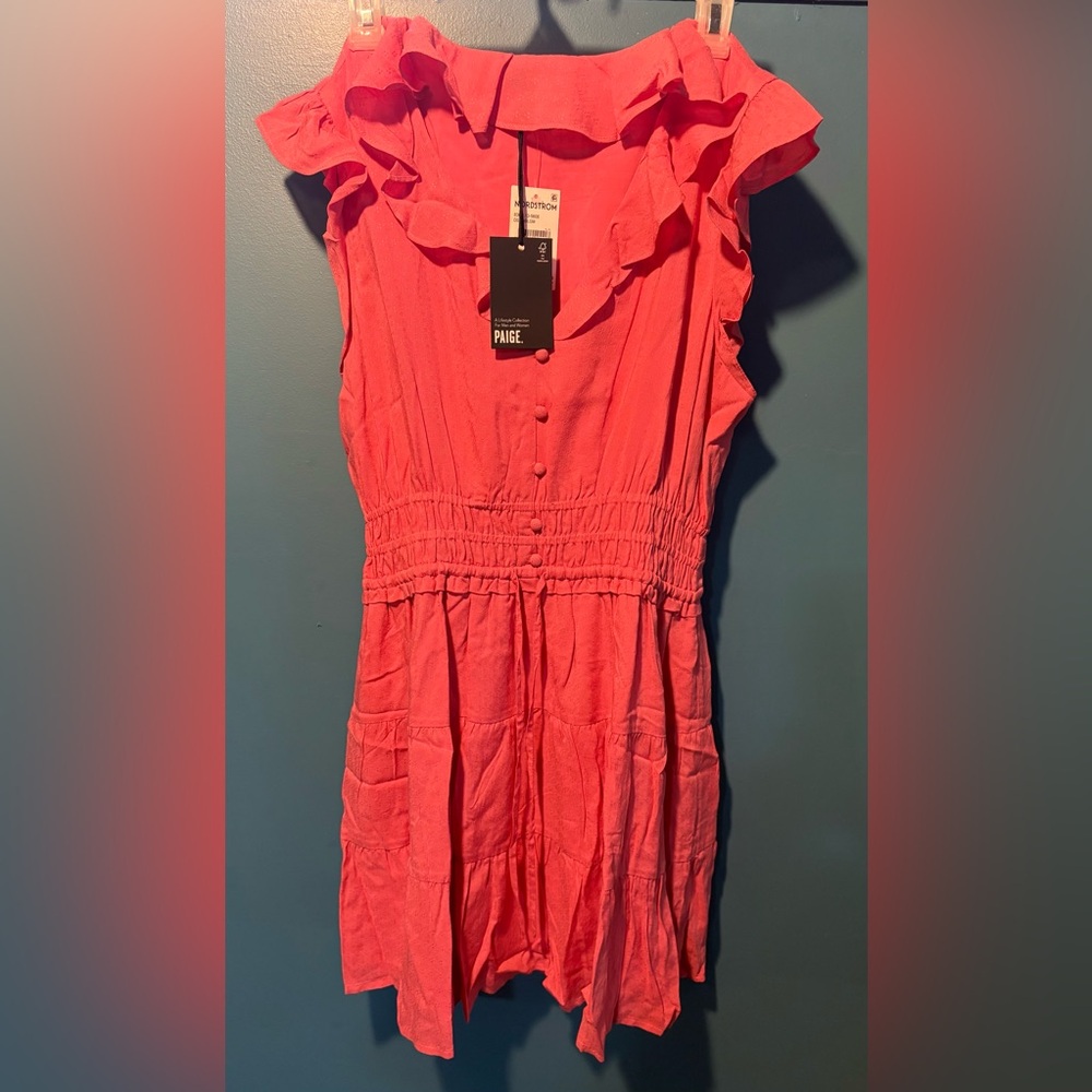 NEW with tags PAIGE Paradis Mini Dress Dusty Bubble Gum Size M Nordstrom